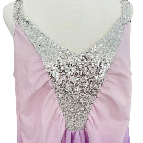 Nextmia purple ombré top with silver sequin bodice and straps size 2XL, size 16. - Picture 2 of 6